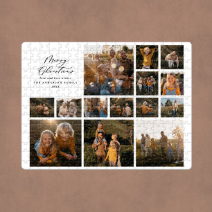 クリスマスモダンミニマル写真コラージギフトユニーク ジグソーパズル