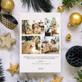 クリスマスモダンミニマル金ゴールド家族写真 シーズンカード