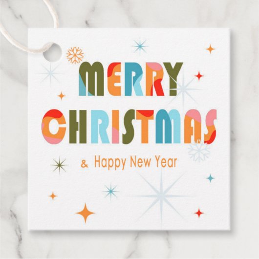 クリスマスモダンメッセージカード フェイバータグ (正面)