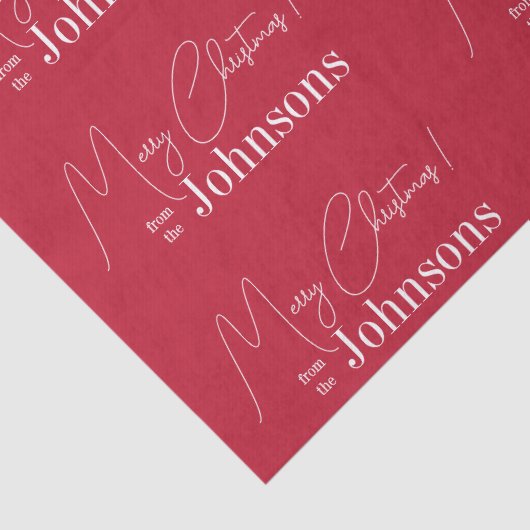 クリスマスモダンメリークリスマスファミリーレッド 薄葉紙 (詳細)