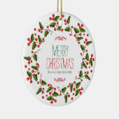 クリスマスモダンリースメリークリスマス セラミックオーナメント (右)
