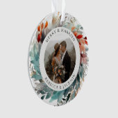 クリスマスモダンリース |と結婚した写メリー真 オーナメント (正面)