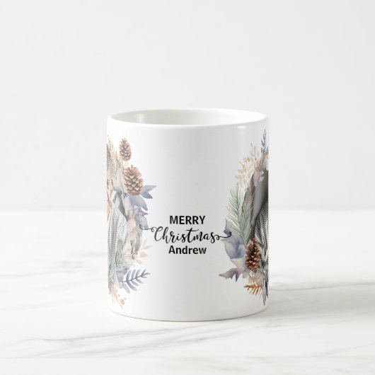 クリスマスモダンリース コーヒーマグカップ (中央)