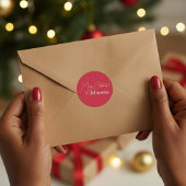 クリスマスモダンレッド家族 ラウンドシール