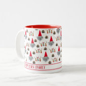 クリスマスモダンレッド格言ファミリーの2トーンマグカップ ツートーンマグカップ (正面左)
