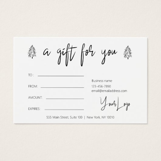 クリスマスモダンロゴ贈与券 (正面)