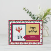 クリスマスモダン休暇の写真メッセージ赤緑 (スタンド正面)