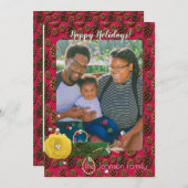 クリスマスモダン休暇フォトメッセージパインコーン シーズンカード (正面/裏面)