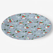 クリスマスモダン休暇ポーラーベア ペーパープレート (アングル)