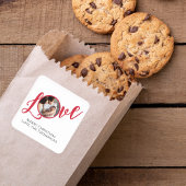 クリスマスモダン写真の書道シンプルかわいい スクエアシール