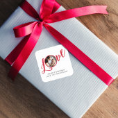 クリスマスモダン写真の書道シンプルかわいい スクエアシール