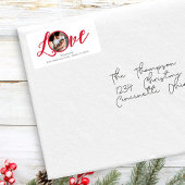 クリスマスモダン写真の書道シンプルかわいい ラベル