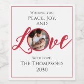 クリスマスモダン写真の書道シンプルかわいい ワインラベル (シングルラベル)