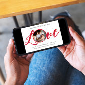 クリスマスモダン写真の書道台本の愛 シーズンカード