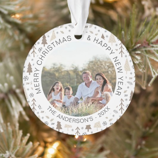 クリスマスモダン写真テンプレート オーナメント (ツリー)