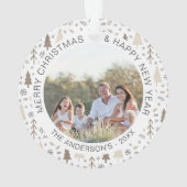 クリスマスモダン写真テンプレート オーナメント (裏面)