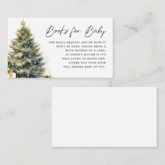 クリスマスモダン冬の赤ちゃんシャワーブックベビー エンクロージャーカード (正面/裏面)
