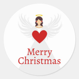 クリスマスモダン天使の赤い白いエレガント翼 ラウンドシール