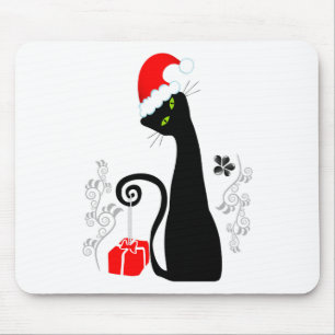 クリスマスモダン子猫 マウスパッド