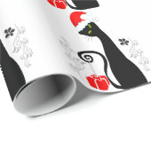 クリスマスモダン子猫 ラッピングペーパー (ロールコーナー)