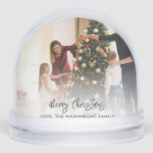 クリスマスモダン家族とペット犬の写真 (正面)