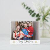 クリスマスモダン家族の写真ホリデーはがき シーズンポストカード (スタンド正面)