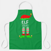 クリスマスモダン小妖精や小人分隊オン・グリーン エプロン (正面)