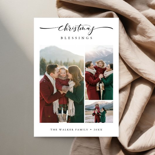 クリスマスモダン恵み家族の写真3 Photo シーズンカード