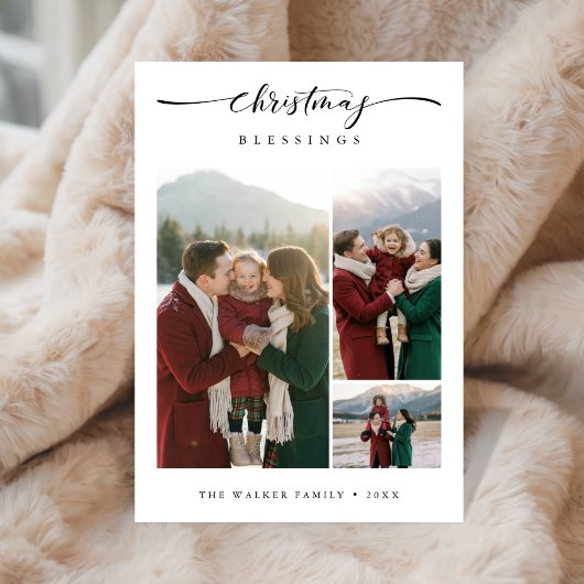 クリスマスモダン恵み家族の写真3 Photo シーズンカード