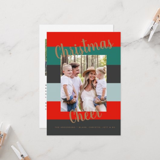 クリスマスモダン数々のカラフル応援 – 写真 (正面/裏面インサイチュ)