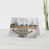 クリスマスモダン暖炉の非フォトホリデーカード シーズンカード (正面)