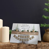 クリスマスモダン暖炉の非フォトホリデーカード シーズンカード