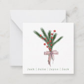 クリスマスモダン植物園 ノートカード (正面)