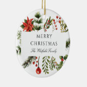 クリスマスモダン植物性青緑の家族 セラミックオーナメント (右)