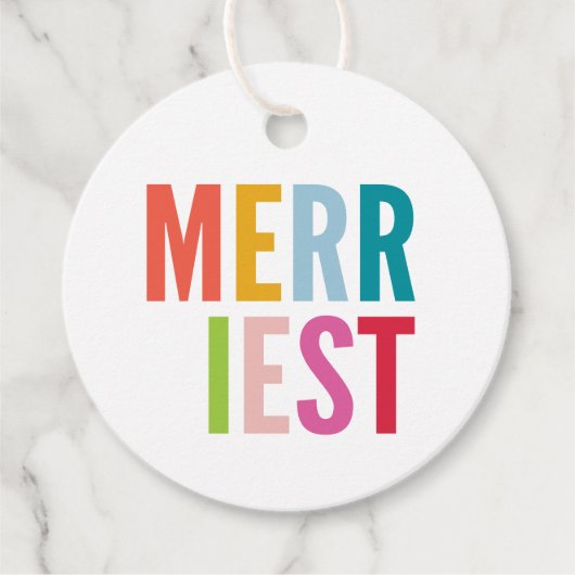 クリスマスモダン現ミニマル在カラフルメリー フェイバータグ (正面)