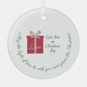 クリスマスモダン装飾品への愛の贈り物 ガラスオーナメント (正面)