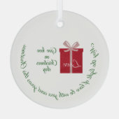 クリスマスモダン装飾品への愛の贈り物 ガラスオーナメント (裏面)