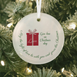 クリスマスモダン装飾品への愛の贈り物 ガラスオーナメント