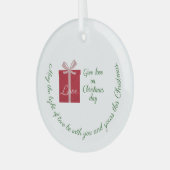 クリスマスモダン装飾品への愛の贈り物 ガラスオーナメント (正面左)