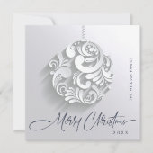 クリスマスモダン装飾挨拶シンプル シーズンカード (正面)