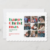 クリスマスモダン複数カスタム写真家族 シーズンカード (正面)