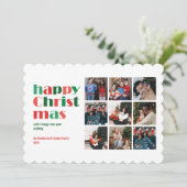 クリスマスモダン複数カスタム写真家族 シーズンカード (スタンド正面)