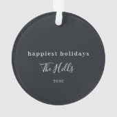 クリスマスモダン |カップルミニマルのスタイリッシュ写真 オーナメント (裏面)