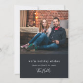 クリスマスモダン |カップルミニマルのスタイリッシュ写真 シーズンカード (正面)