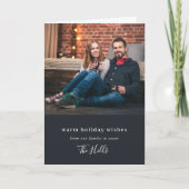 クリスマスモダン |カップルミニマルのスタイリッシュ写真 シーズンカード (正面)