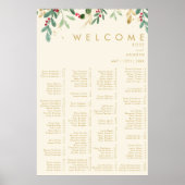 クリスマスモダン |クリームアルファベットの座席 ポスター (正面)