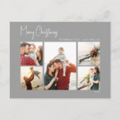 クリスマスモダン |シルバースクリプト5枚の写真 シーズンポストカード (正面)