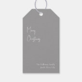 クリスマスモダン |シルバーファミリーギフトラベル ギフトタグ (正面)