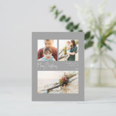 クリスマスモダン |シルバー中心の3枚の写真 シーズンポストカード (スタンド正面)