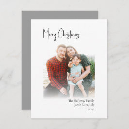 クリスマスモダン |シルバー縦色の色あせた写真 シーズンカード